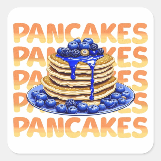 Sticker Carré Paniers de bleuets (Devant)