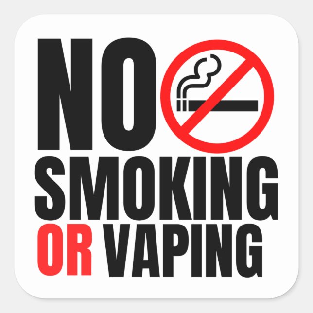 Sticker Carré Panneau chambre hôtel non fumeur (Devant)