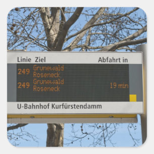 Sticker Carré Panneau d'arrêt de bus à Berlin