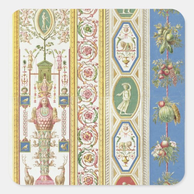 Sticker Carré Panneau de la Loggia Raphael au Vatican, engr (Devant)