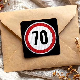 Sticker Carré Panneau de limitation de vitesse pour 70 ans - TOU