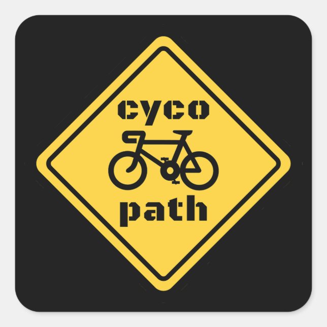 Sticker Carré Panneau de route Cycopath Funny pour le surfeur à  (Devant)