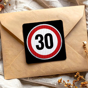 Sticker Carré Panneau de signalisation de limite de vitesse pour