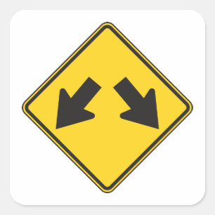 Sticker Carré Panneau de signalisation routier d'avertissement d