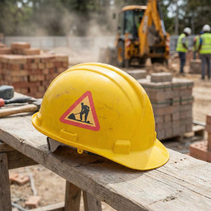 Sticker Carré Panneau de travaux routiers à venir Zone de constr