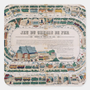 Sticker Carré Panneau pour un jeu ferroviaire, 1850