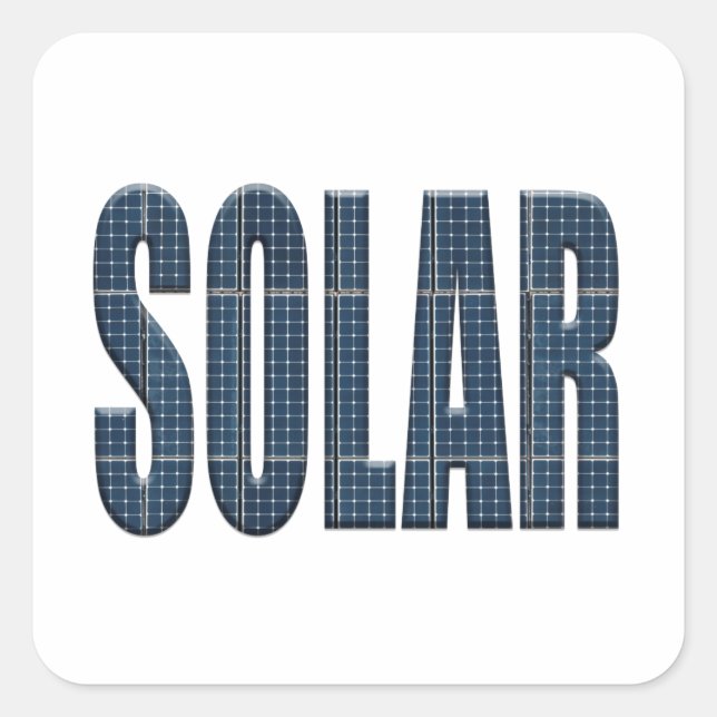 Sticker Carré Panneaux photovoltaïques d'énergie solaire avec le (Devant)