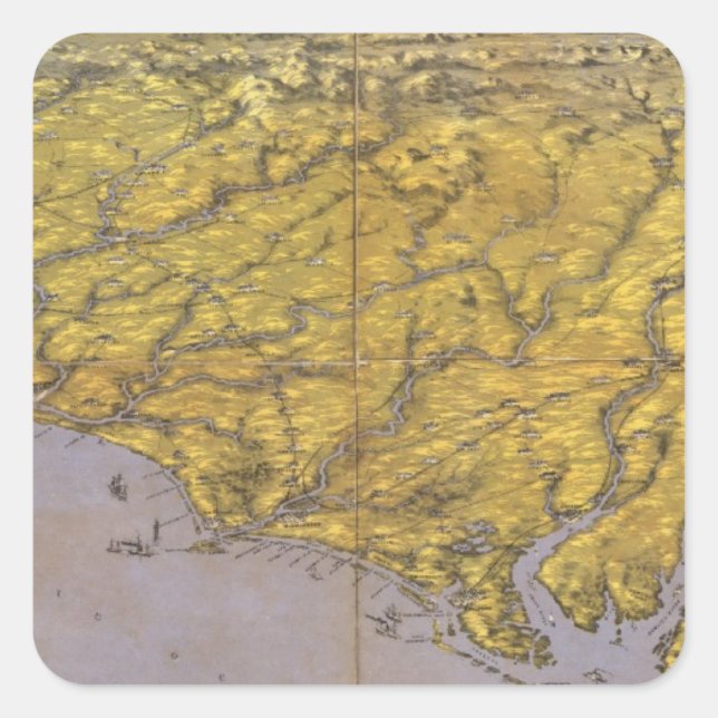 Sticker Carré Panorama composite du siège de la guerre (Devant)