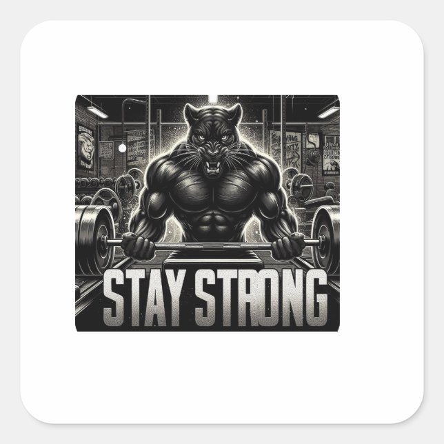 Sticker Carré Panther Gym (Devant)