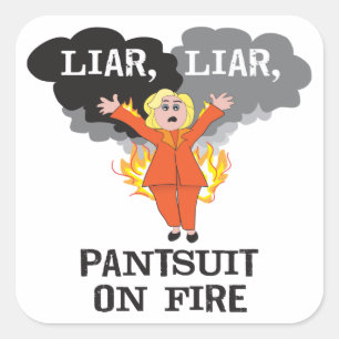 Sticker Carré Pantsuit sur le feu