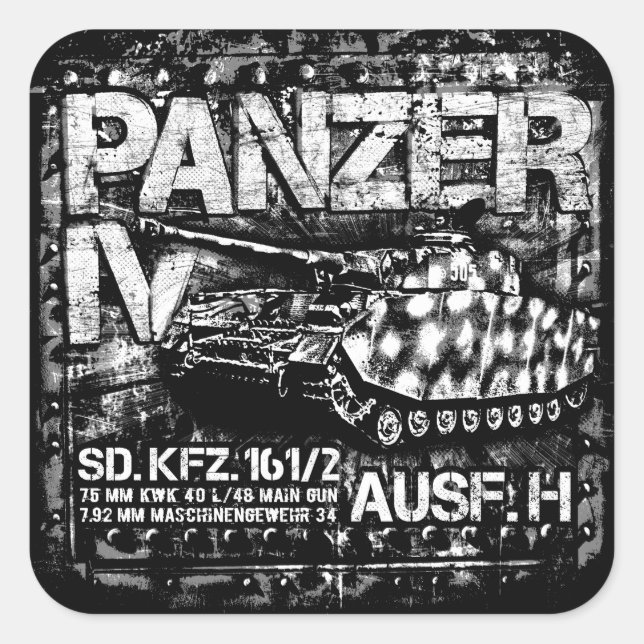 Sticker Carré Panzer IV (Devant)