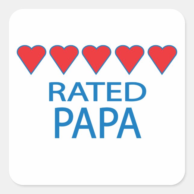 Sticker Carré Papa Cinq Coeurs (Devant)