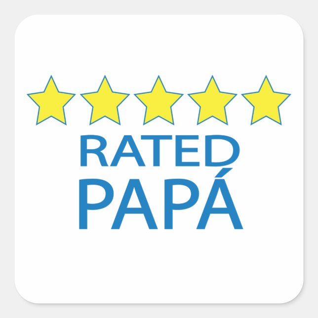 Sticker Carré Papá cinq étoiles (Devant)