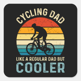 Sticker Carré Papa cycliste   Cycliste   Cycologiste   Aventure