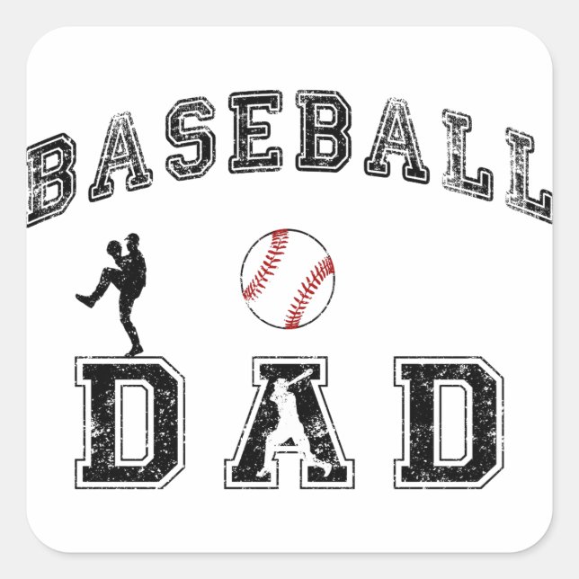 Sticker Carré Papa de baseball (Devant)