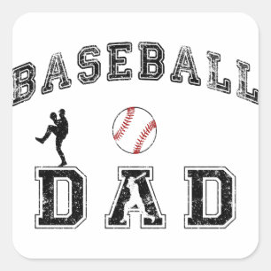 Sticker Carré Papa de baseball