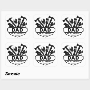 Sticker Carré Papa de tous les métiers - Outils pour homme de m