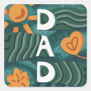 Sticker Carré Papa - National Papa Jour d'appréciation Vert