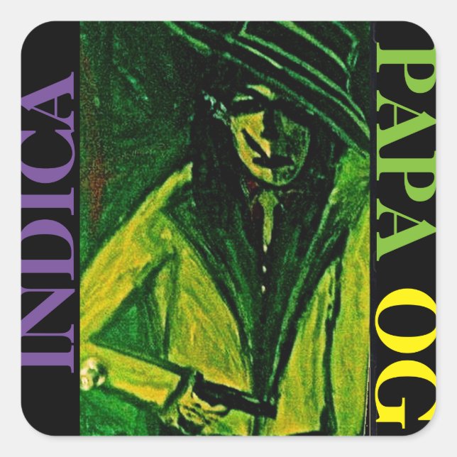 STICKER CARRÉ PAPA OG INDICA (Devant)