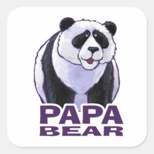 Sticker Carré Papa Panda Bear