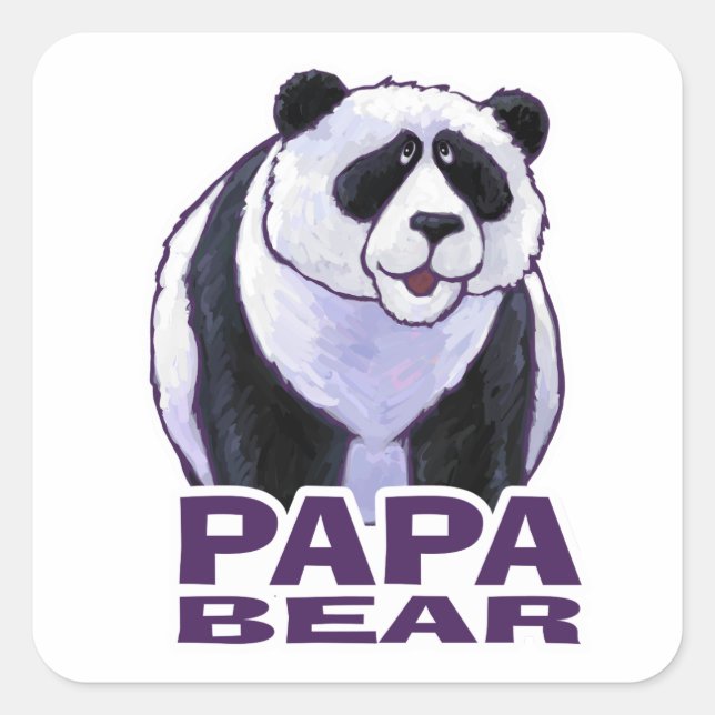 Sticker Carré Papa Panda Bear (Devant)