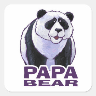 Sticker Carré Papa Panda Bear