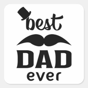 Sticker Carré Papa Père Papa Papa papa Meilleure Fête des pères