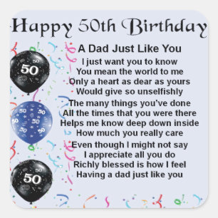 Sticker Carré Papa Poem 50e anniversaire