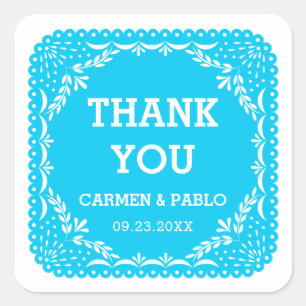 Sticker Carré Papel Picado rose et violet mariage Favoriser le C