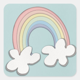 Sticker Carré Papier arc en ciel