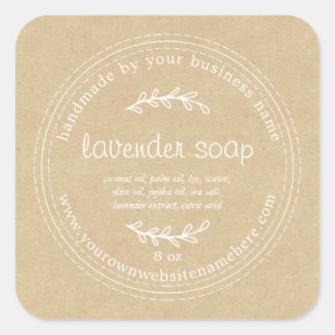 Sticker Carré Papier de savon de lavande de lavande artisanale r