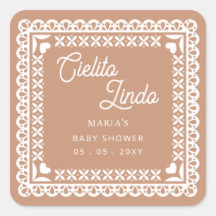 Sticker Carré Papier mexicain Picado Cielito Lindo Baby shower