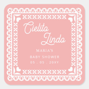 Sticker Carré Papier mexicain Picado Cielito Lindo Baby shower