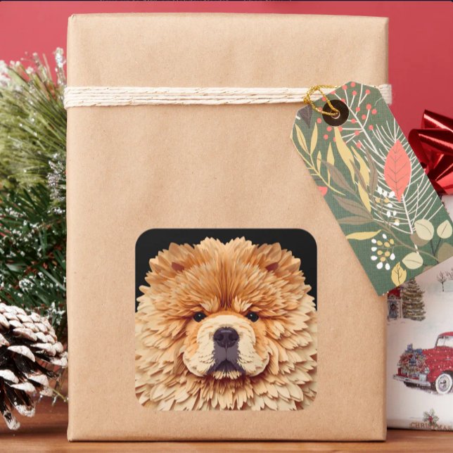 Sticker Carré PAPIER MIRAGE Red Chow (Créateur téléchargé)