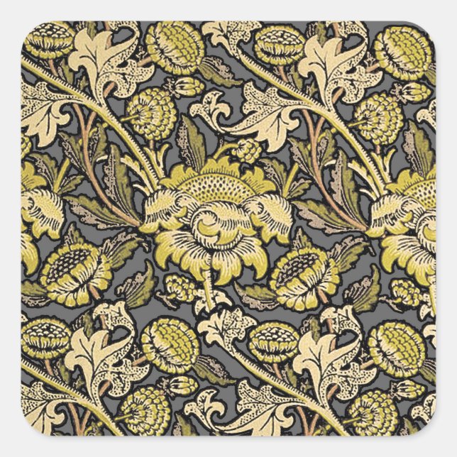 Sticker Carré Papier peint Floral Arts Crafts de William Morris  (Devant)