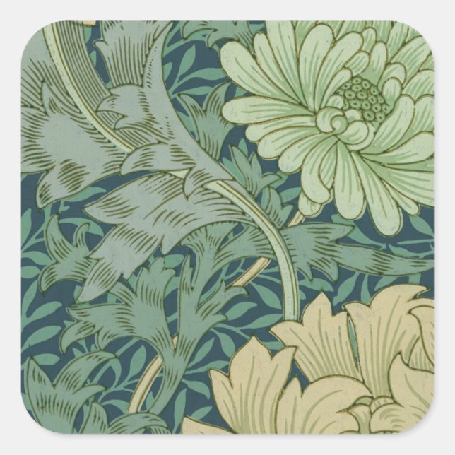 Sticker Carré Papier peint Motif échantillon avec Chrysanthemum (Devant)