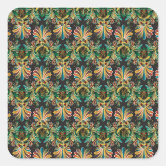 Sticker Carré Papier peint Ornate Flower Luxury