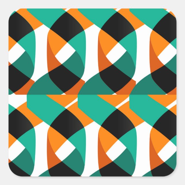 Sticker Carré Papier peint rétro : Conception Vintage (Devant)