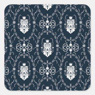 Sticker Carré Papier peint Vintage Floral Arrière - plan sans co