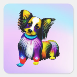 Sticker Carré Papillion Pop Art Pastel