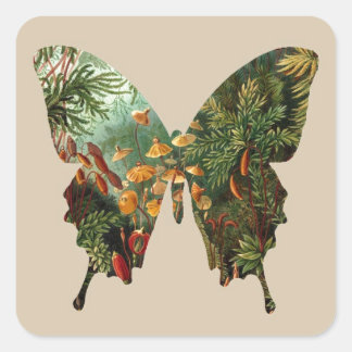 Sticker Carré Papillon Abstrait