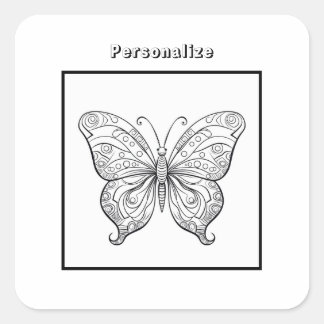 Sticker Carré Papillon couleur personnalisé