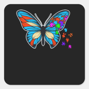 Sticker Carré Papillon de sensibilisation à l'autisme Pièces de 