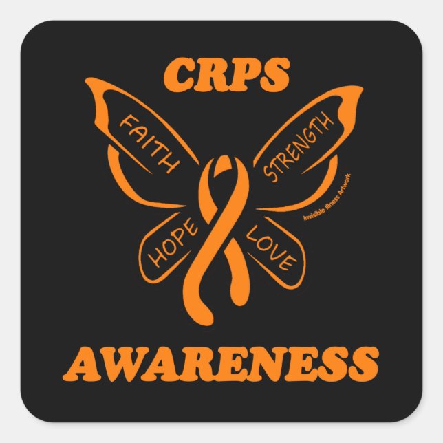 Sticker Carré Papillon/Sensibilisation...CRPS (Devant)