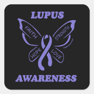 Sticker Carré Papillon/Sensibilisation...Lupus