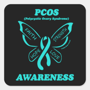 Sticker Carré Papillon/sensibilisation...PCOS
