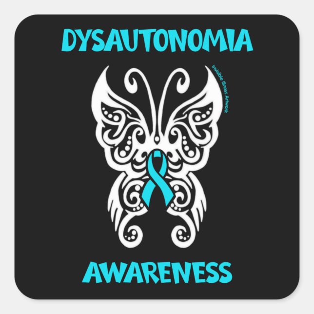 Sticker Carré Papillon/Tribal...Dysautonomia (Devant)