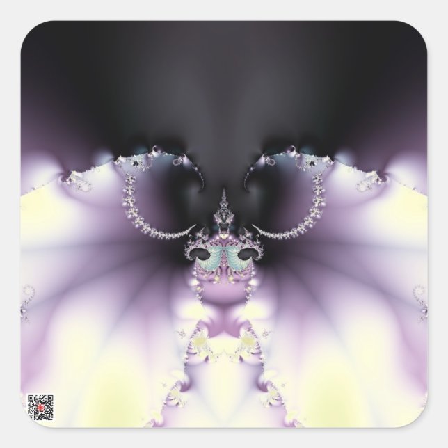 Sticker Carré Papillon Violet (Devant)