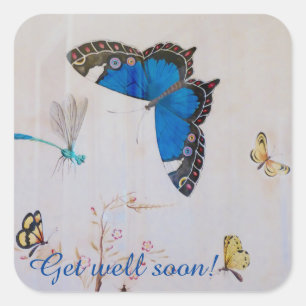 Sticker Carré Papillons peints