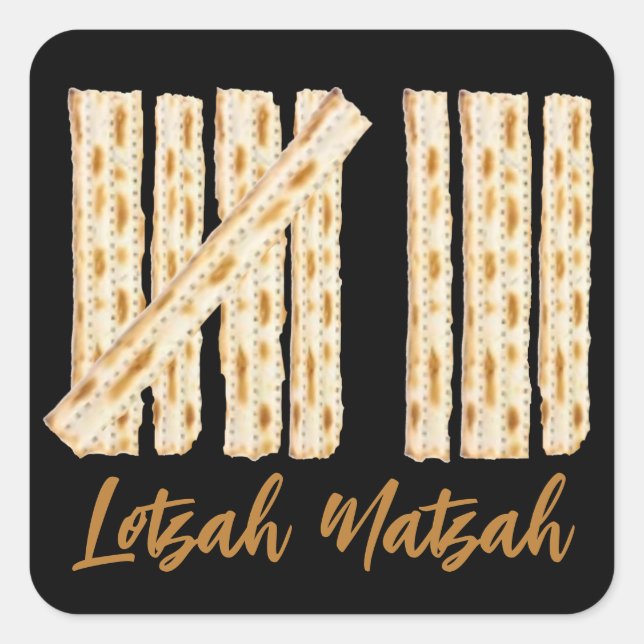 Sticker Carré Pâque Lotzah Matzah 8 Jours (Devant)
